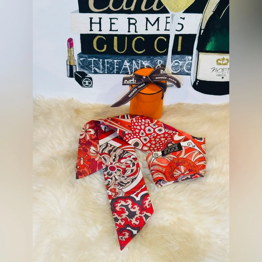 🔥 HERMES TWILLY BANDEAU 100% SILK W/ BOX
